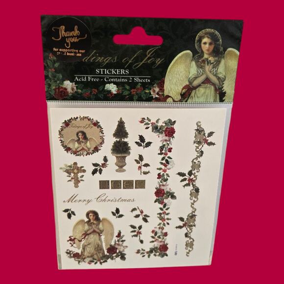 Sealed Frances Meyer VTG Christmas Stickers Stockings w/Toys and Tidings of Joy - Picture 6 of 7